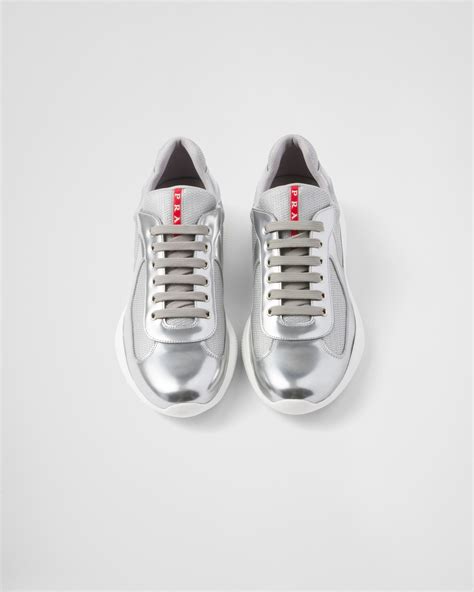 prada america's cup metallic leather and bike fabric sneakers|Prada America's Cup sneakers women's.